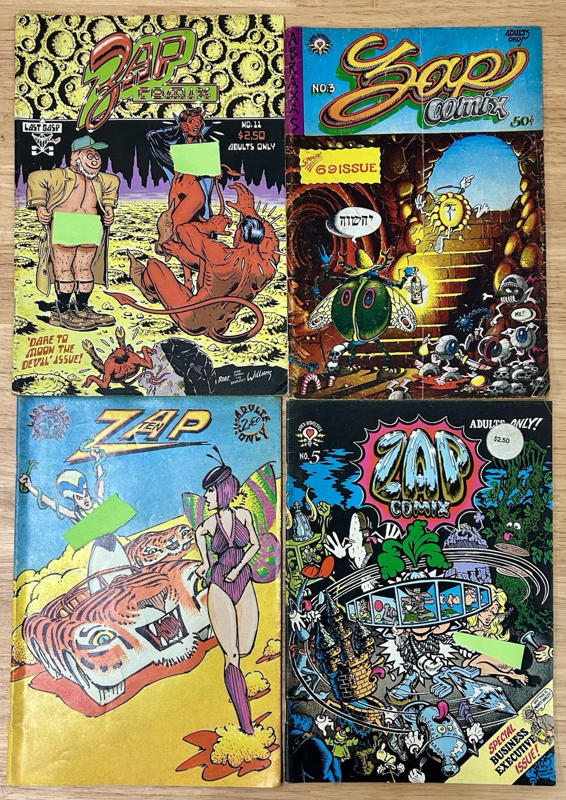 Zap Comix Lot 3 5 10 11 Underground Comics Bundle Vintage R Crumb Last Gasp Apex