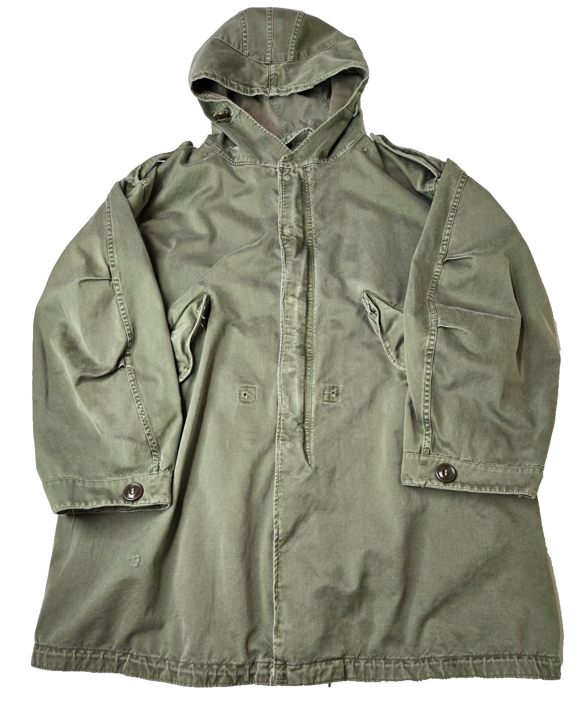 US Army Vintage Military 1951 Korean War Fishtail Parka Jacket Shell Men Large L