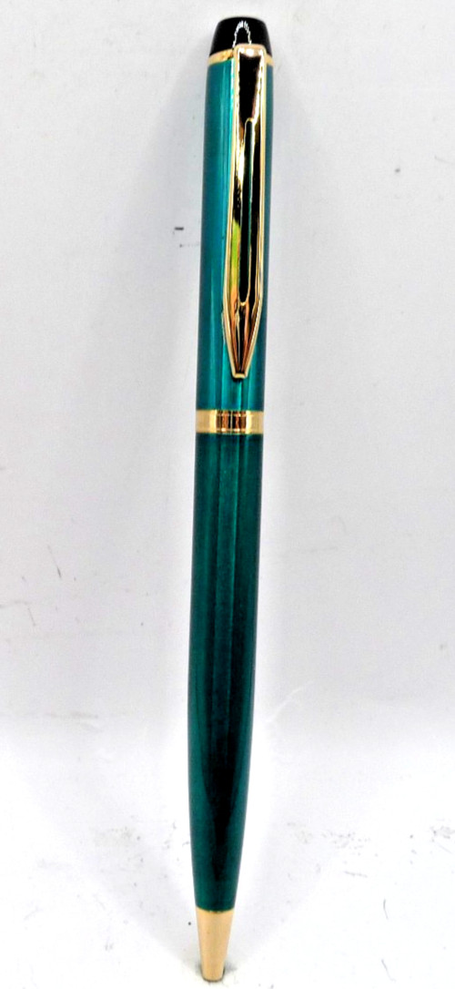 Barlow Green and Gold Twist Style Ball Pen-takes Cross style refill
