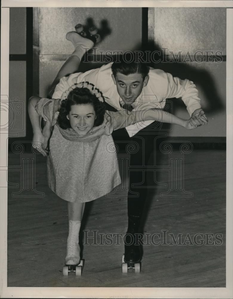 1941 Press Photo Cleveland Mary Keating & Don Homans Natl roller skate champs
