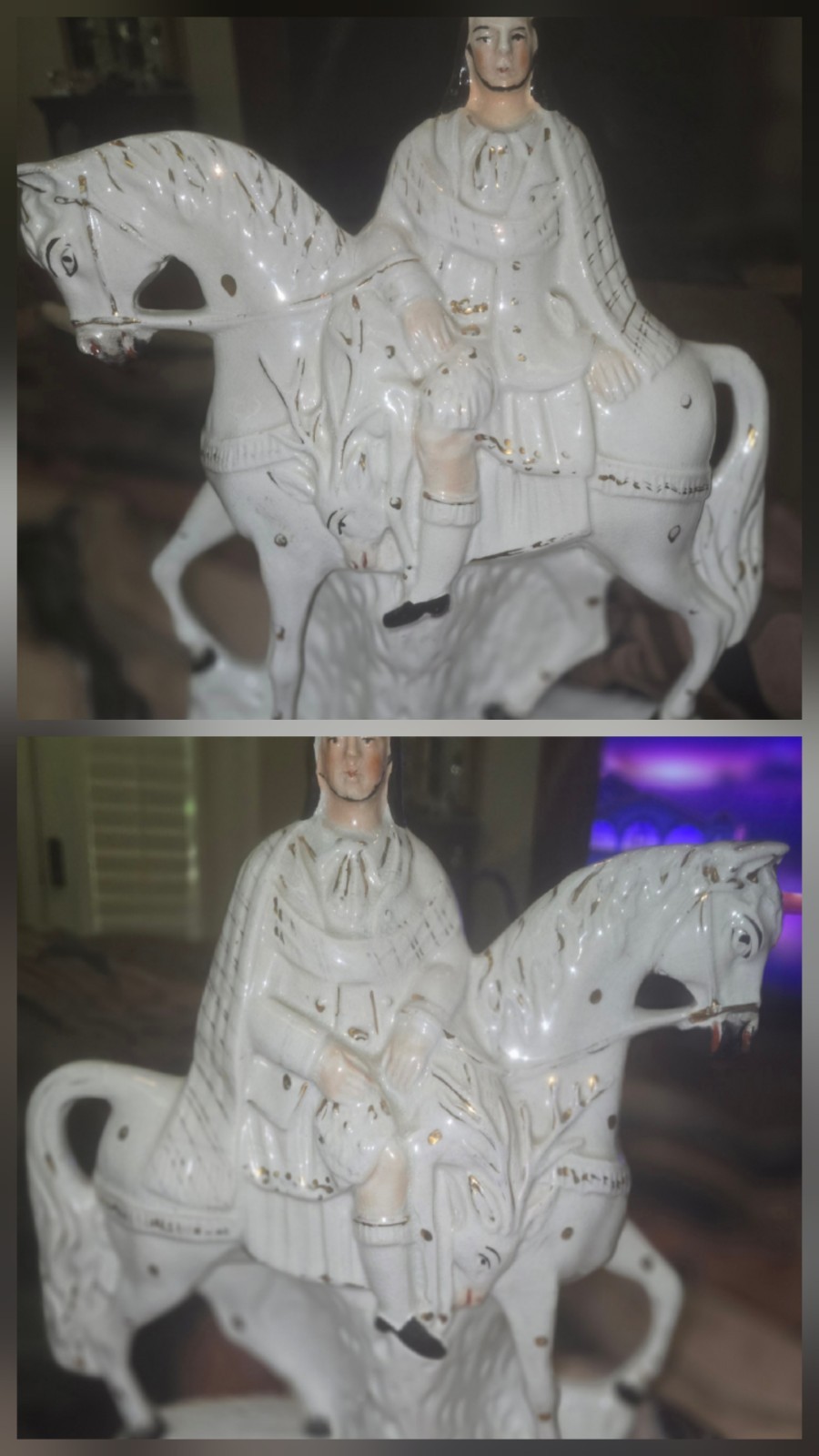 19th Century English Staffordshire Scottish Highlands Hunter on Horseback