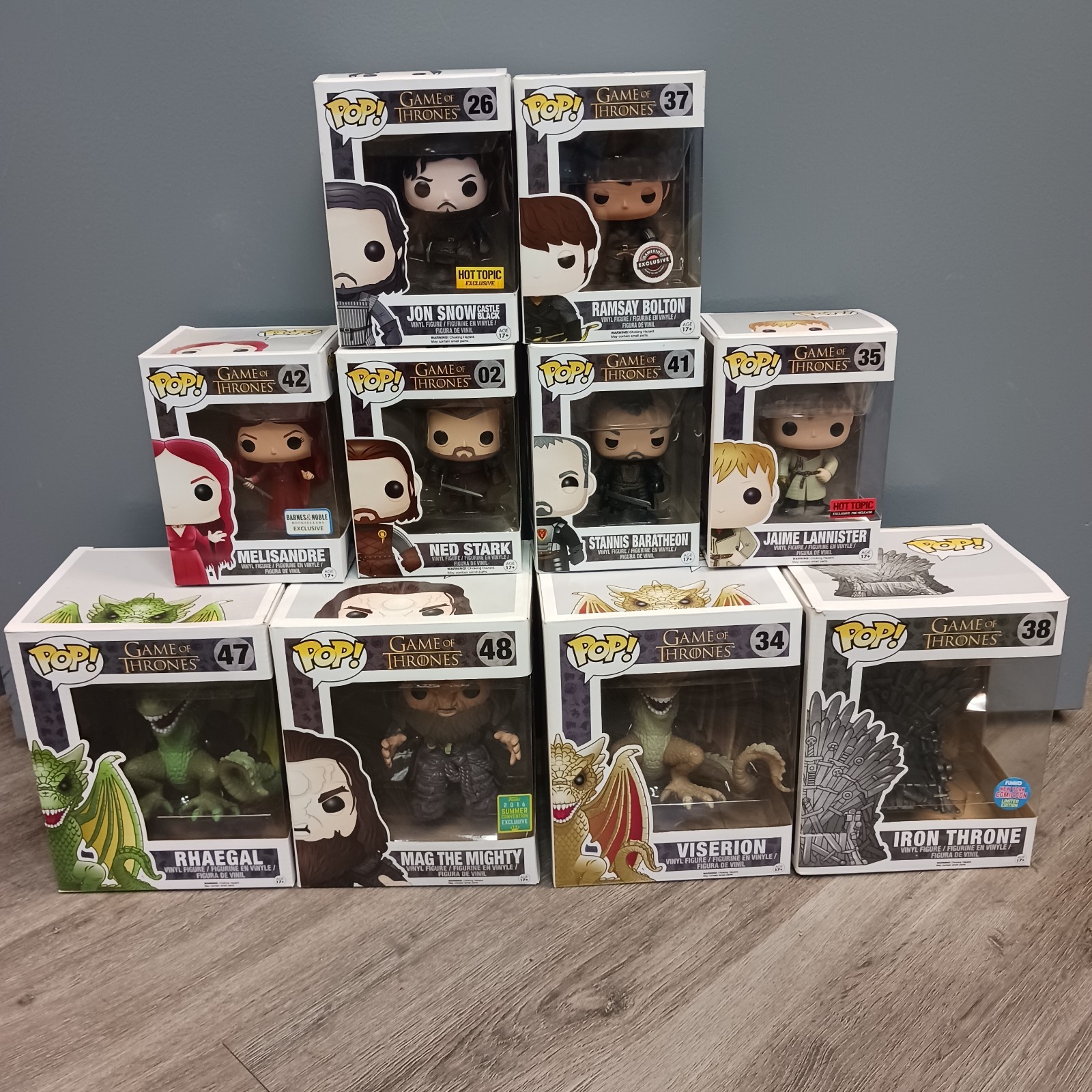Funko POP  Game Of Thrones Lot Of (10) 47 48 34 38 42 02 41 35 26 and 37