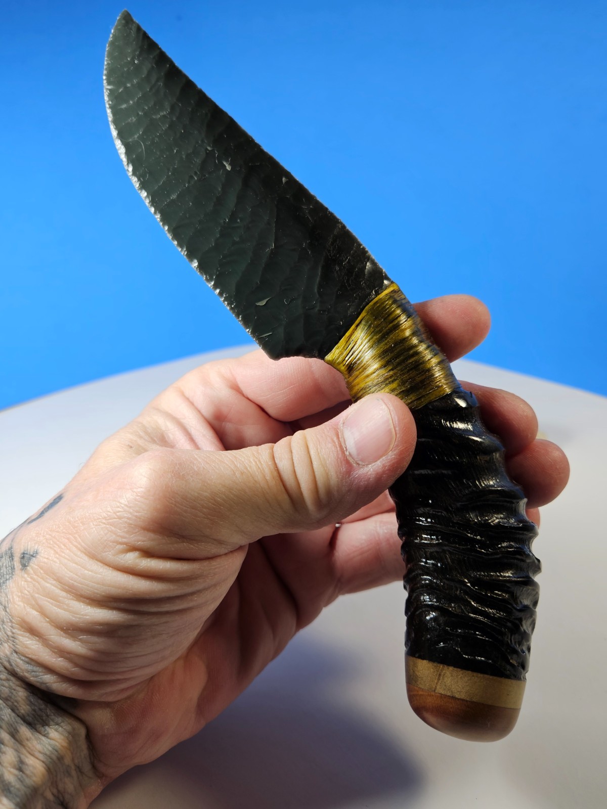 Gorgeous Blue Green Obsidian Springbok Knife~unique HIGH QUALITY~Collector Piece