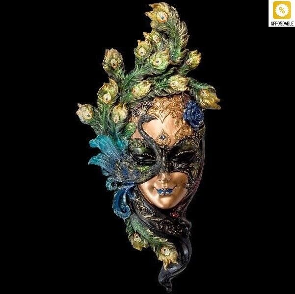 Beautifully Painted With Peacock Mask VERONESE Hand Painted Great For A Gift