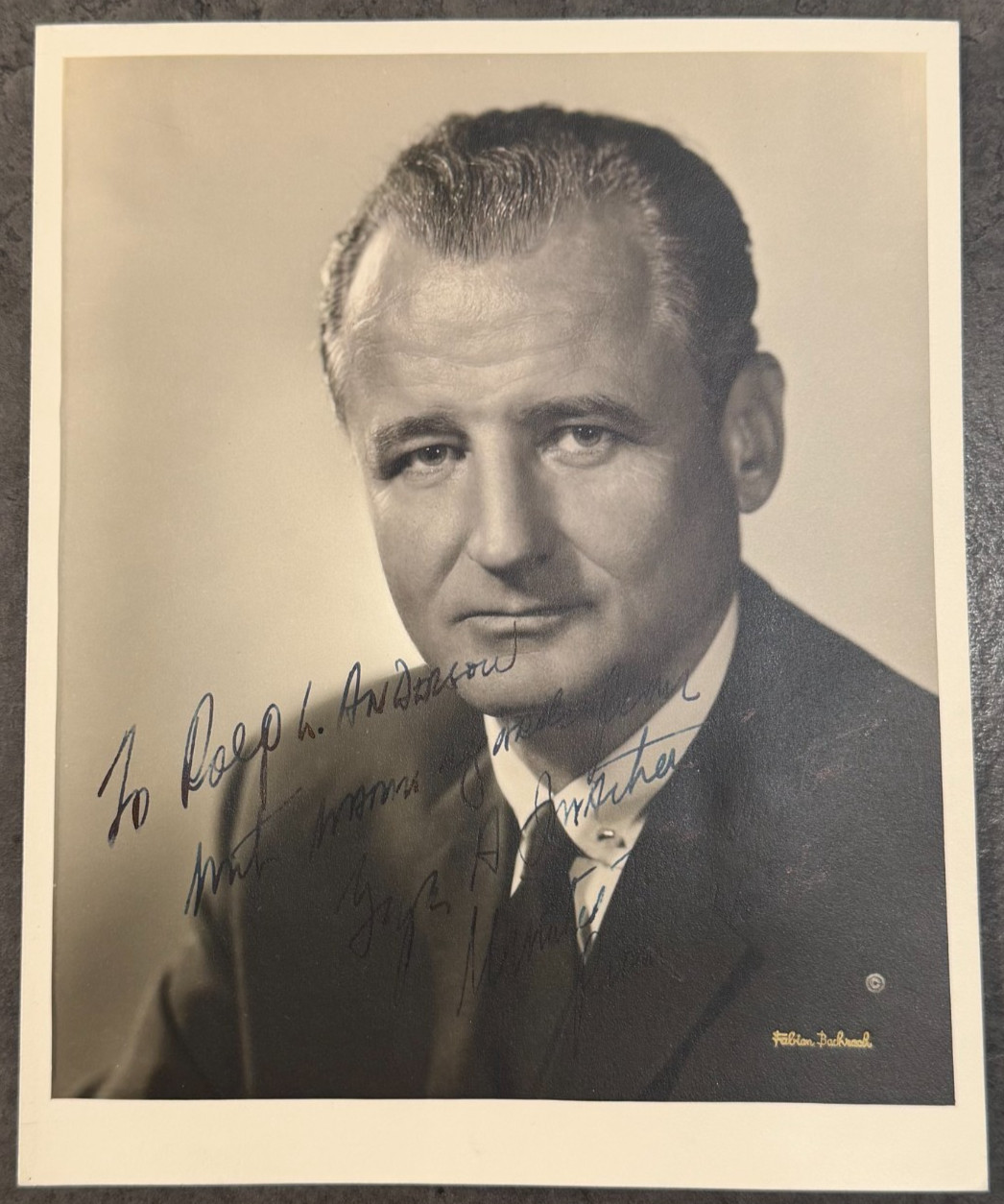 GEORGE SMATHERS Signed Vintage Photo US Senator Florida Autograph
