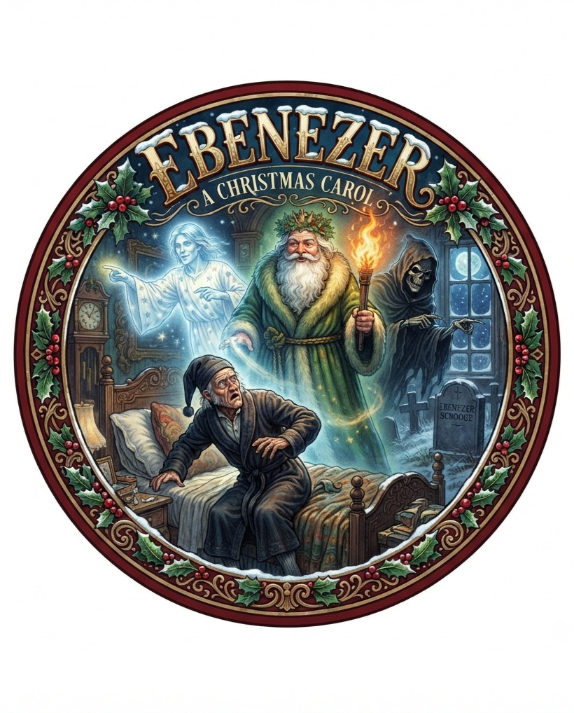 Ebenezer Scrooge A Christmas Carol Decal Xmas Cheer Holiday Themed 4