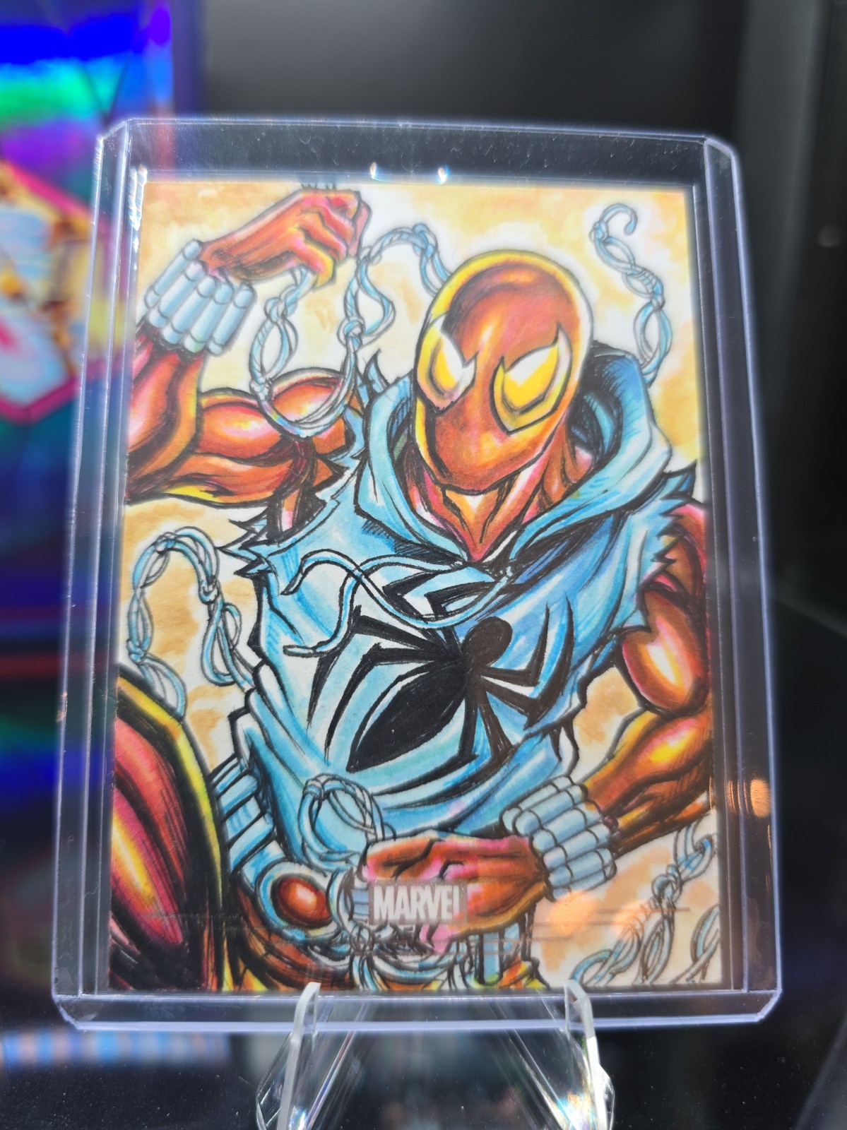 spiderman sketch card Topps Marvel Neon 2026 spiderman sketch card Topps Marvel Neon 2026