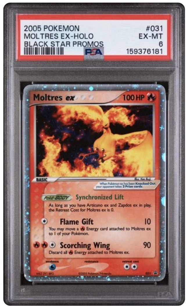 Pokémon 2005 Black Star Promos Moltres ex #031 Holo Promo PSA 6 English