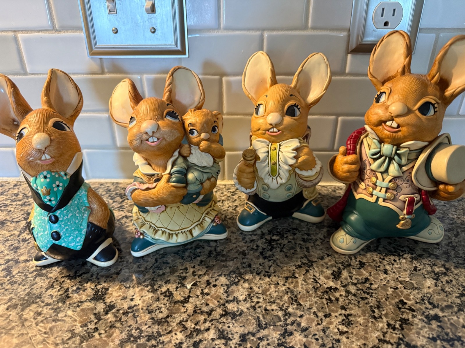Pendelfin Four  LARGE family RABBITS from Great Britain
