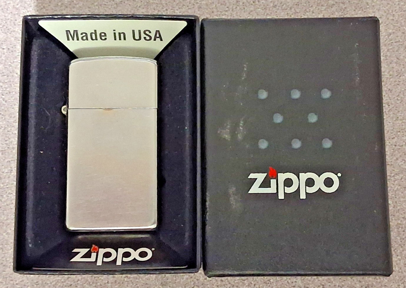 Zippo 1607 Slim Street Chrome Lighter - March 2013 (C 13) - Functional w/ Box Zippo 1607 Slim Street Chrome Lighter - March 2013 (C 13) - Functional w/ Box