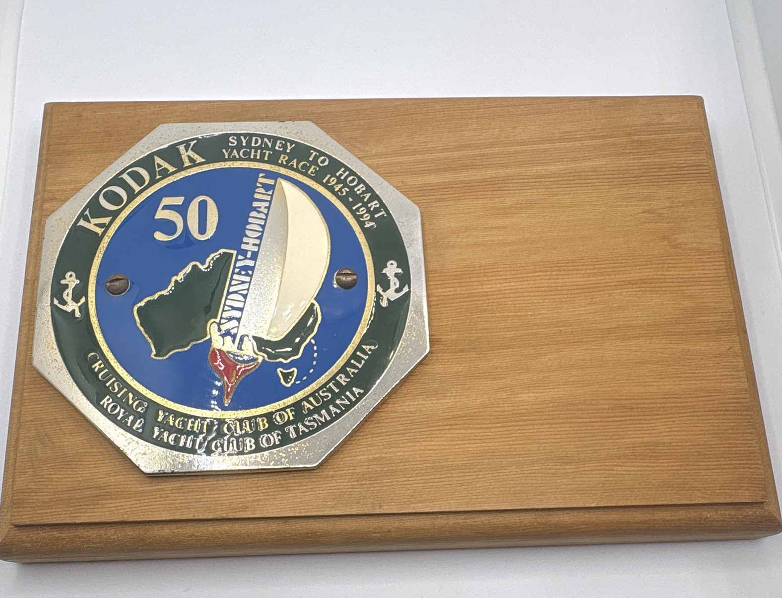 1994 Kodak Sydney to Hobart Yacht Race 50th Plaque Medal TASMEDALS CYCA RYCT 1994 Kodak Sydney to Hobart Yacht Race 50th Plaque Medal TASMEDALS CYCA RYCT