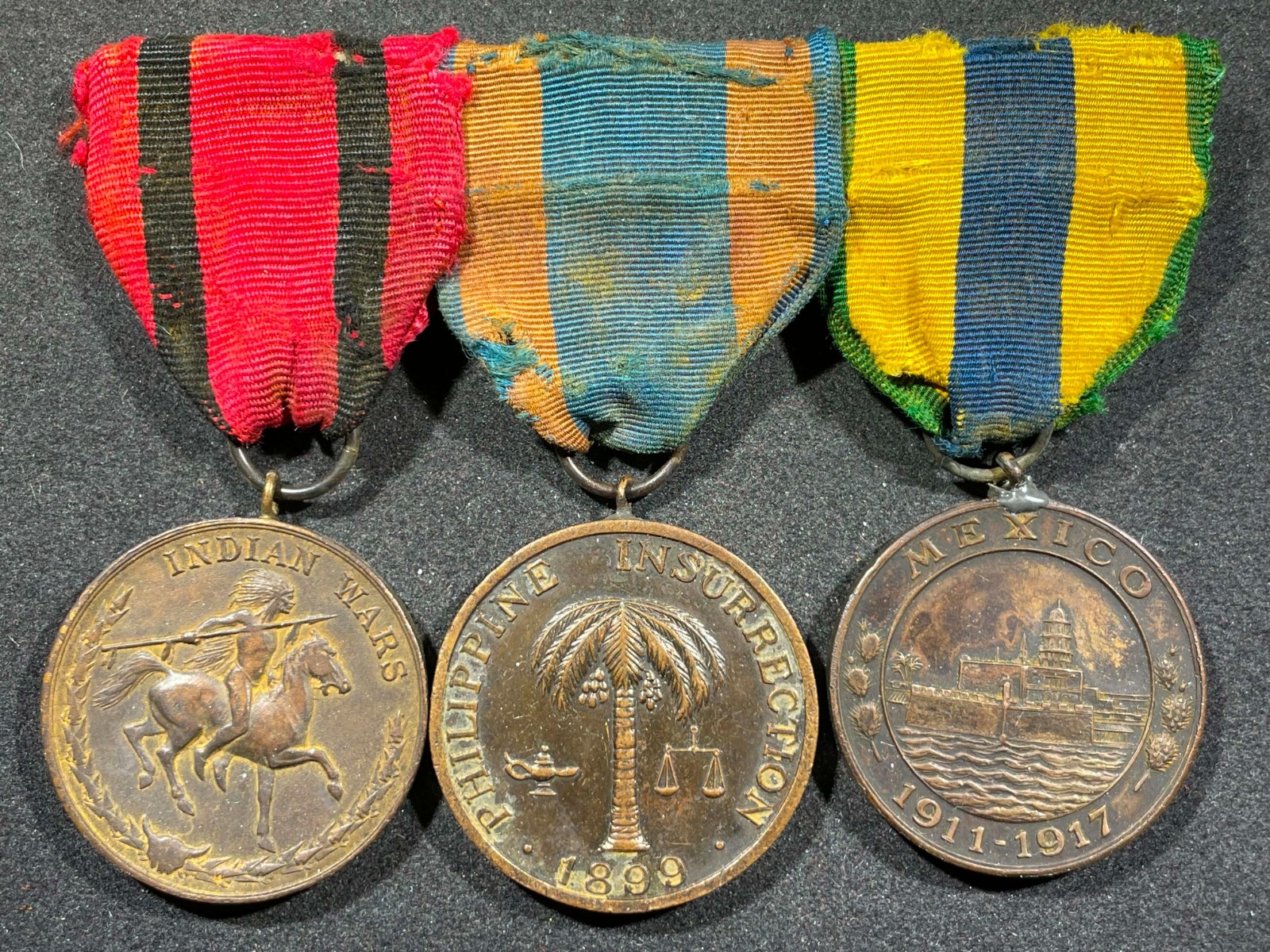 RARE Indian Wars Philippine Mexico US Army AND Navy Military Medal Bar NUMBERED