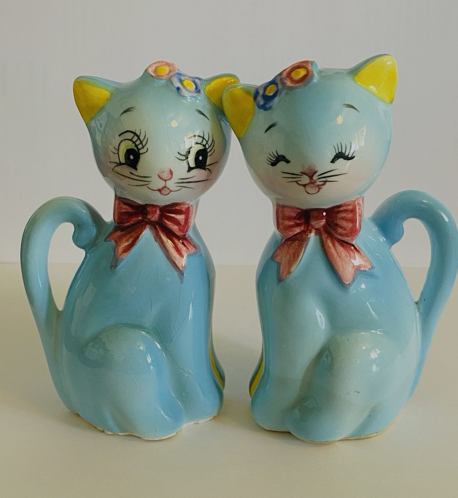 Vintage 1950\'s Norcrest Blue Cat Salt Pepper Shakers Anthropomorphic ~READ PLS~