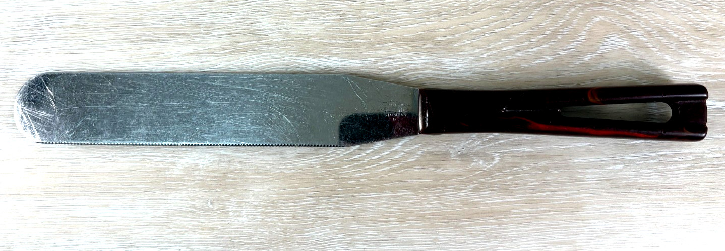 Vintage STANHOME Thin Serrated Stainless Steel SPATULA/SPREADER  Bakelite Handle