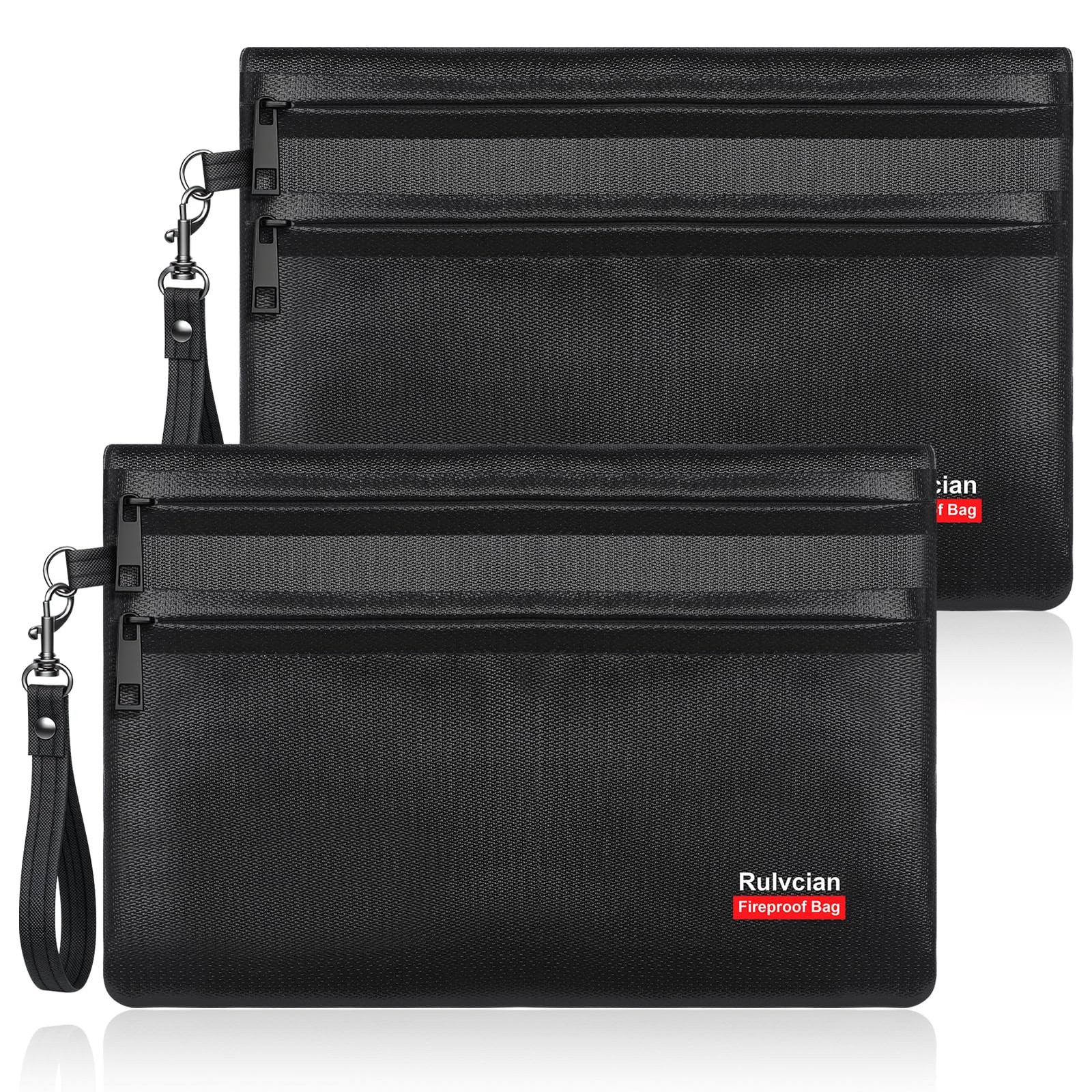 Rulvcian 6400â„‰ Fireproof Money Bags, 11x7.5 Inch, 2 Pack with Zipper