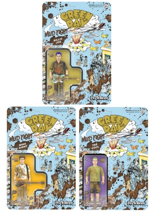 Green Day (Mud Fight) Super7 ReAction Figures Set (3)