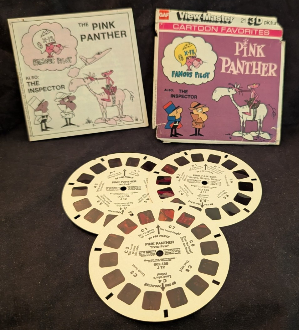 1962 Vinage Sawyer's View-Master Reels-Pink Panther-cover, story, 3 reels-Rare