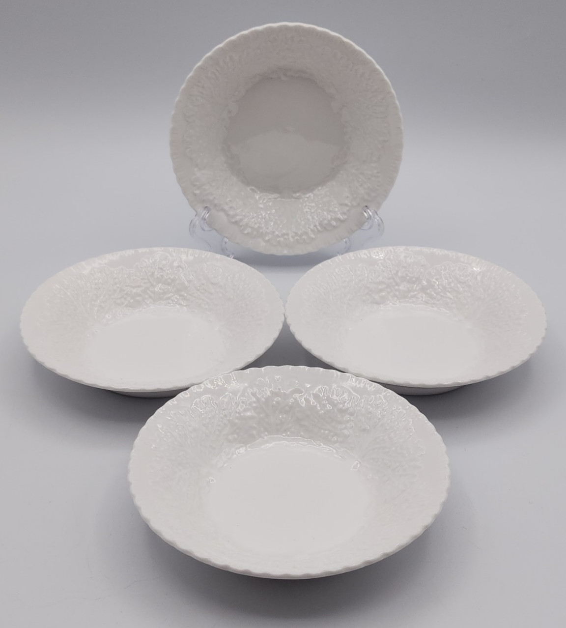 Spode Savoy White Embossed Cabbage Fruit Dessert Sauce Bowl 5\