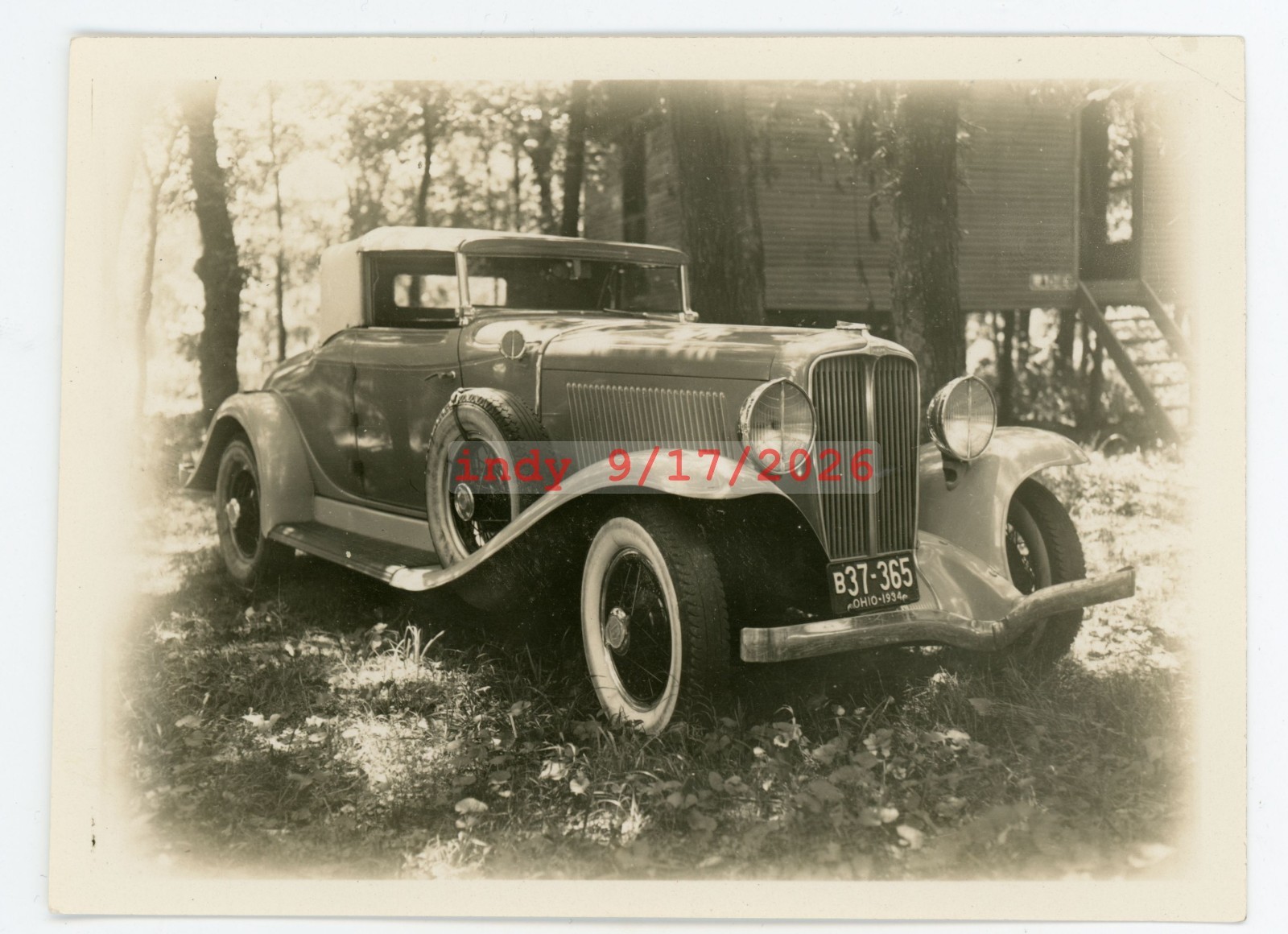 Vintage Auburn Cabriolet Photograph - Ohio, 1934