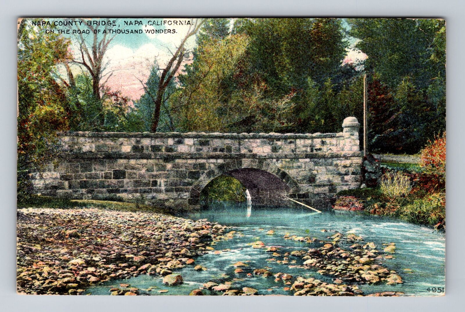 Napa CA-California, Napa County Bridge, Antique Souvenir Vintage Postcard