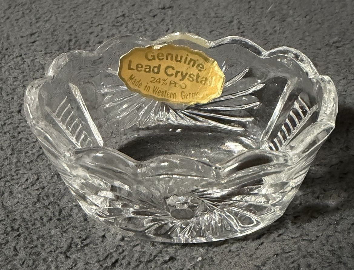 Vintage Genuine Lead Crystal 24% PbO Handcut Open Salts ~ Western Germany