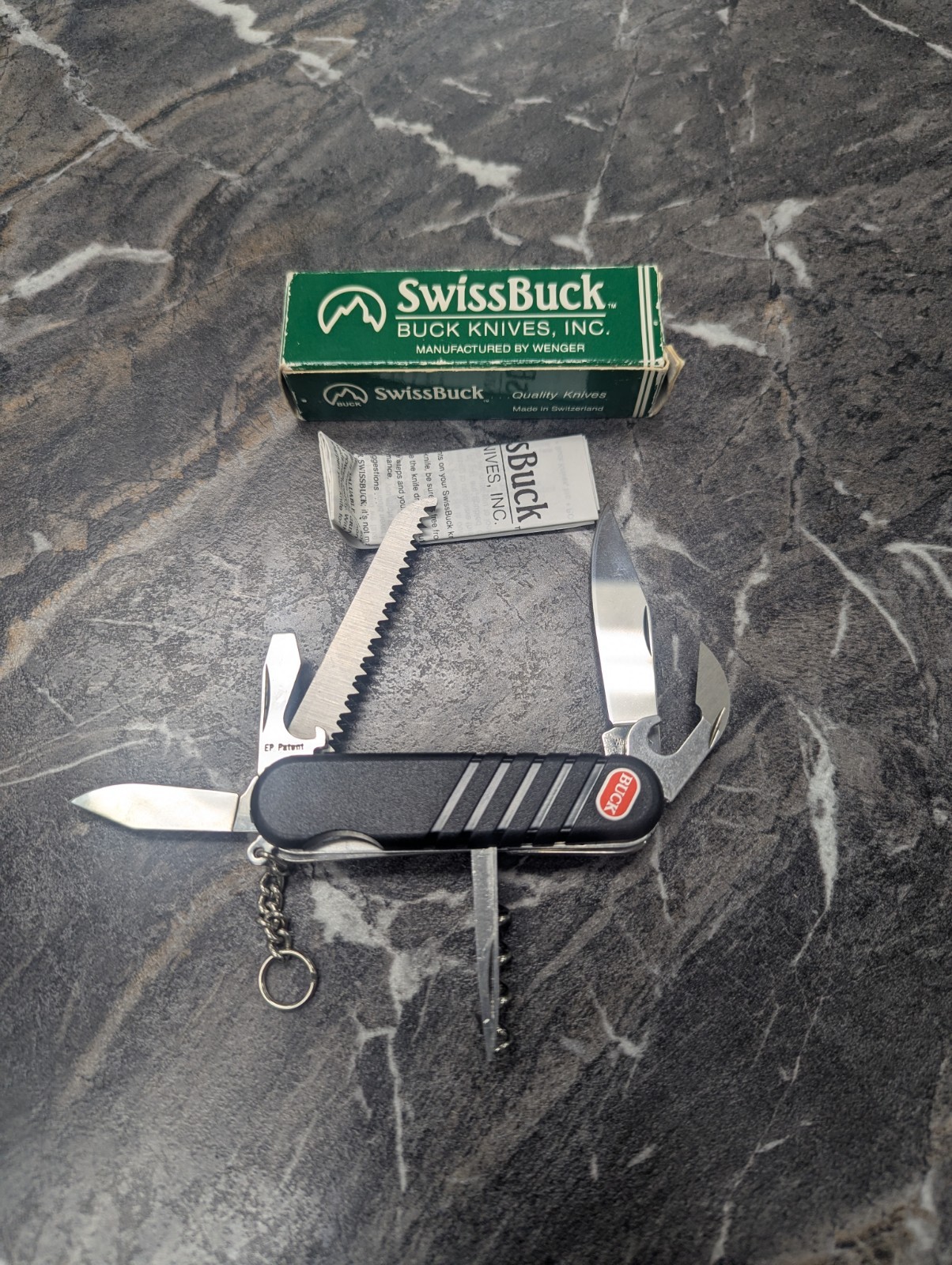 Vintage WENGER SwissBuck Trekker 87537 Pocket Knife Multi-tool With Box