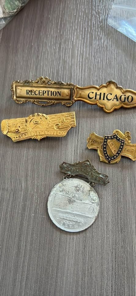 awesome antique Odd Fellows pins