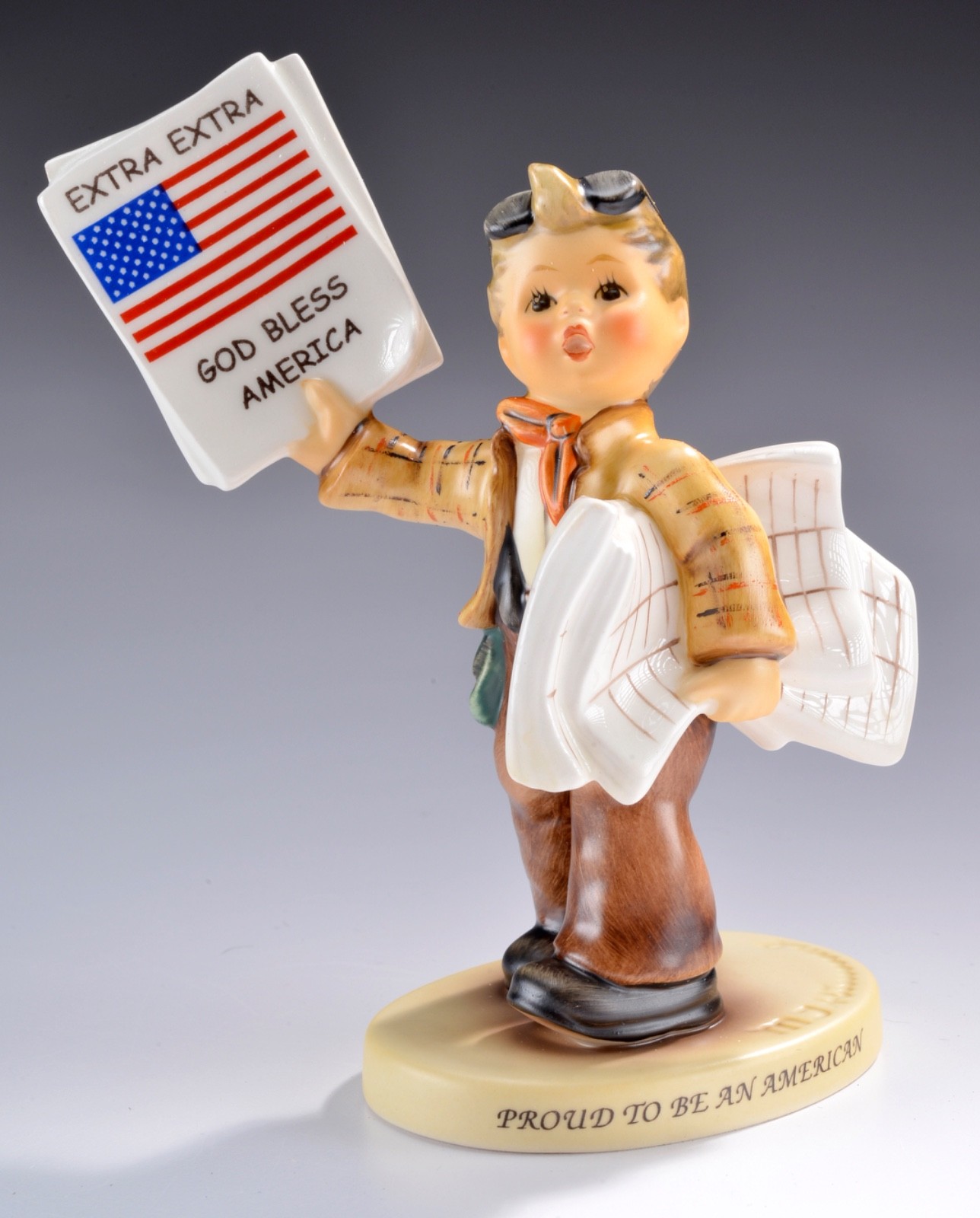 Gobel Hummel #2113 Extra Extra God Bless America Proud to Be An American w/ Box