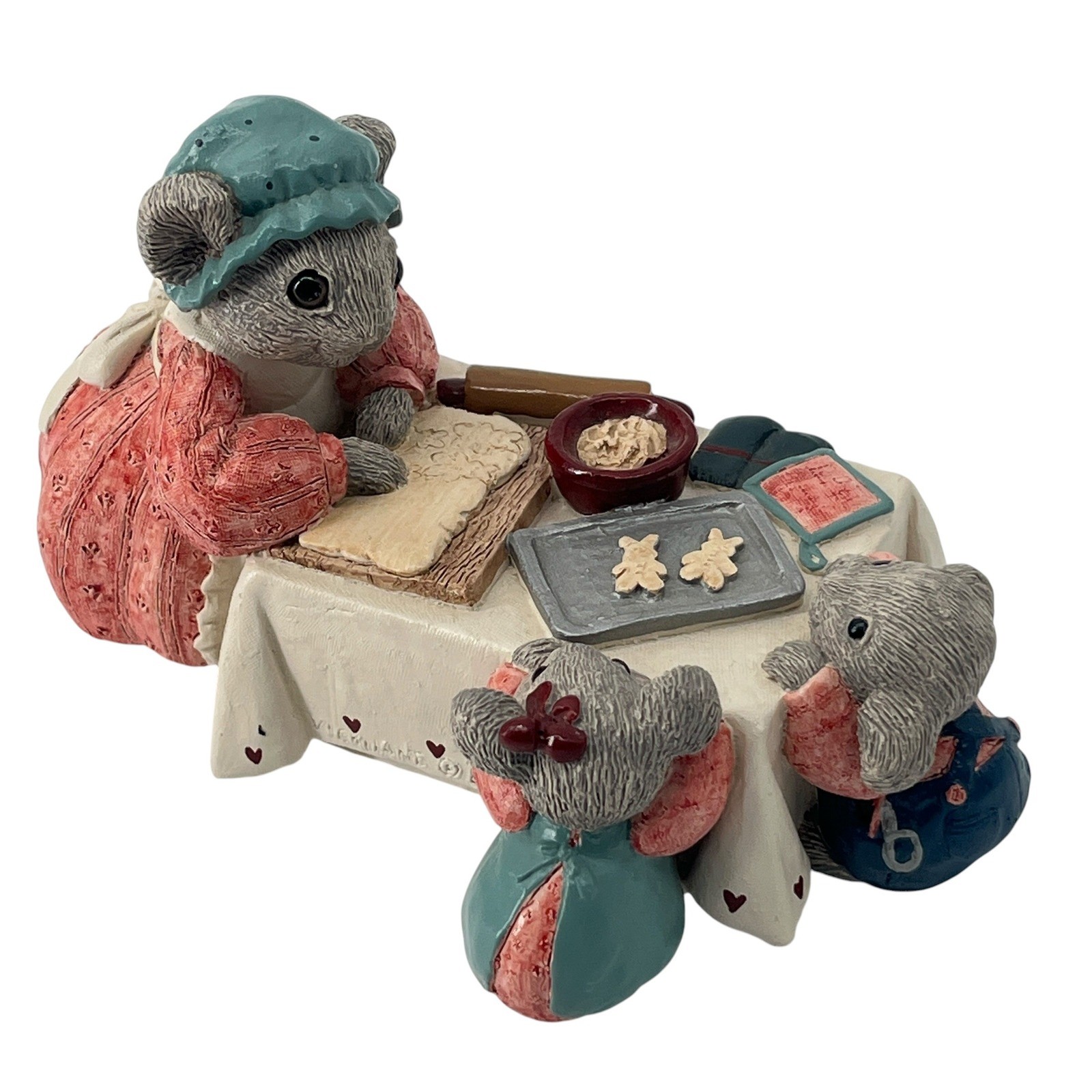 Vintage Vicki Lane Mice Baking Ceramic Figurine Mother & Kids Mouse 1989 Vintage Vicki Lane Mice Baking Ceramic Figurine Mother & Kids Mouse 1989