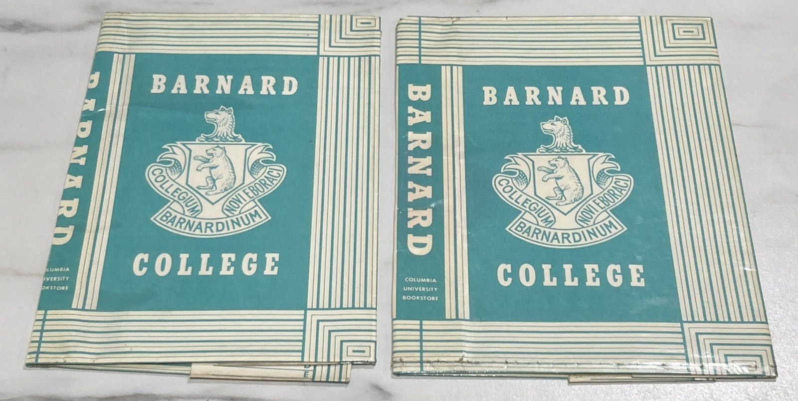 Barnard College Book Cover Vintage 1960's Brooklyn NYC Girls College set of 2