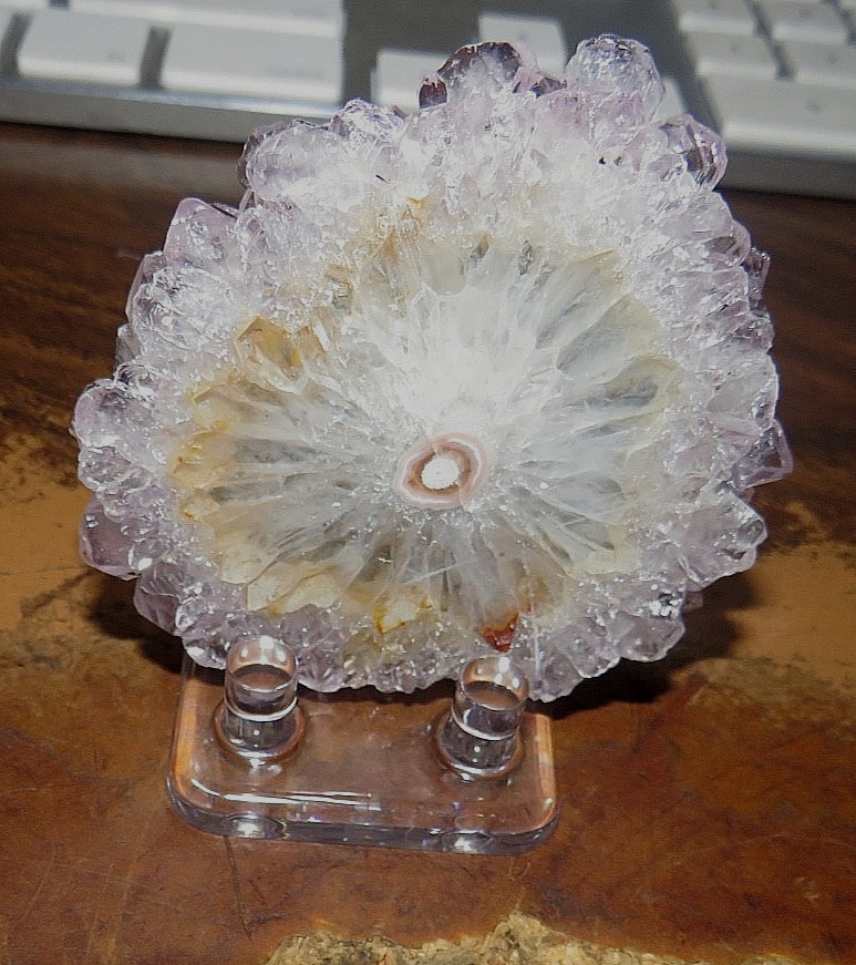 rare huge polished amethyst stalactite slice eye stand gorgeous jal