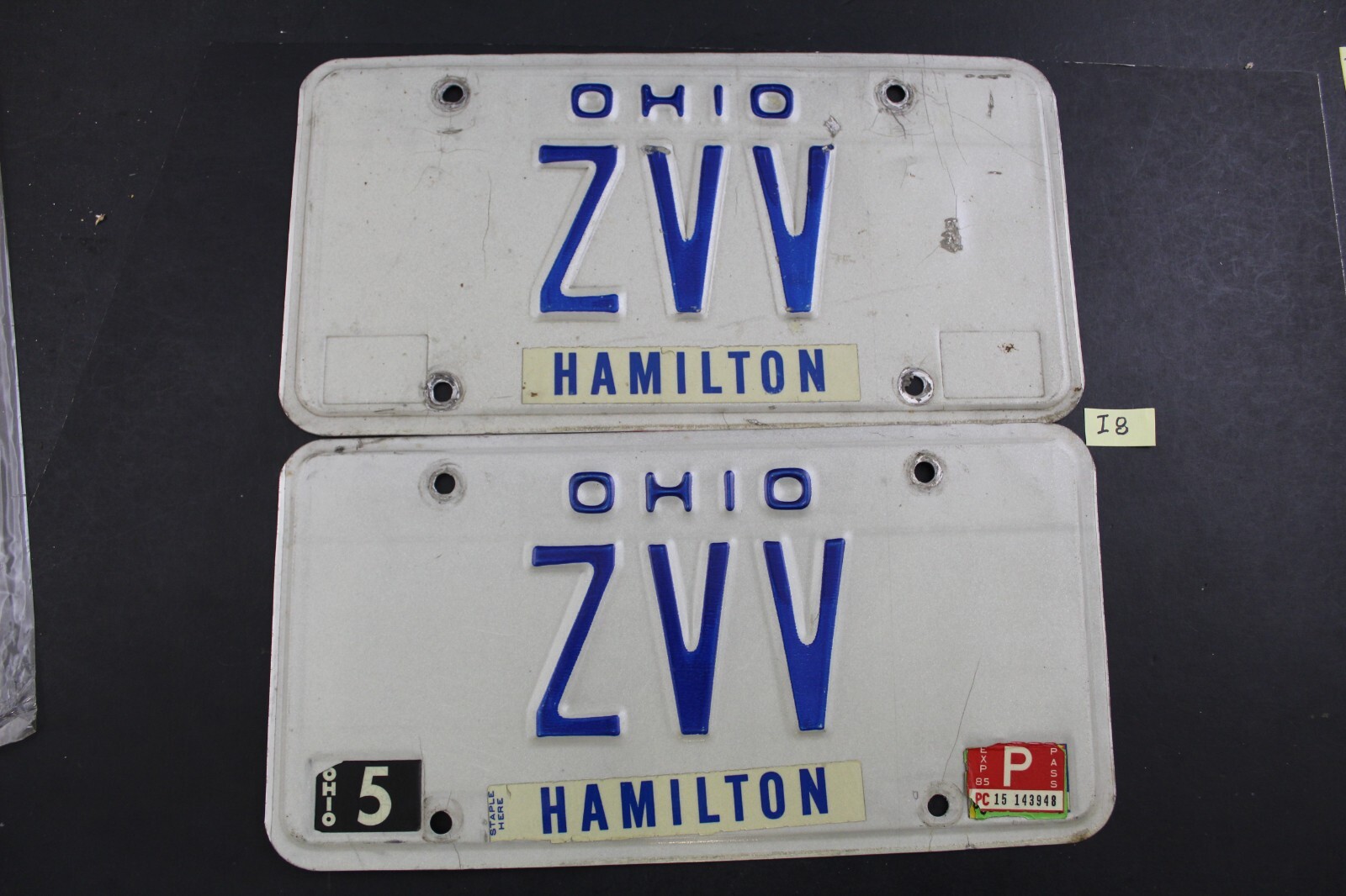 Vintage - 1980-1984 OHIO LICENSE PLATE - ZVV - *PAIR* (I8
