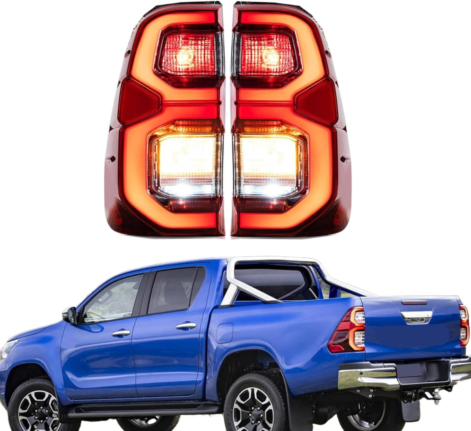 Pair Tail Light Assembly Compatible with Toyota Hilux 2015-2023 | Rear LED Left