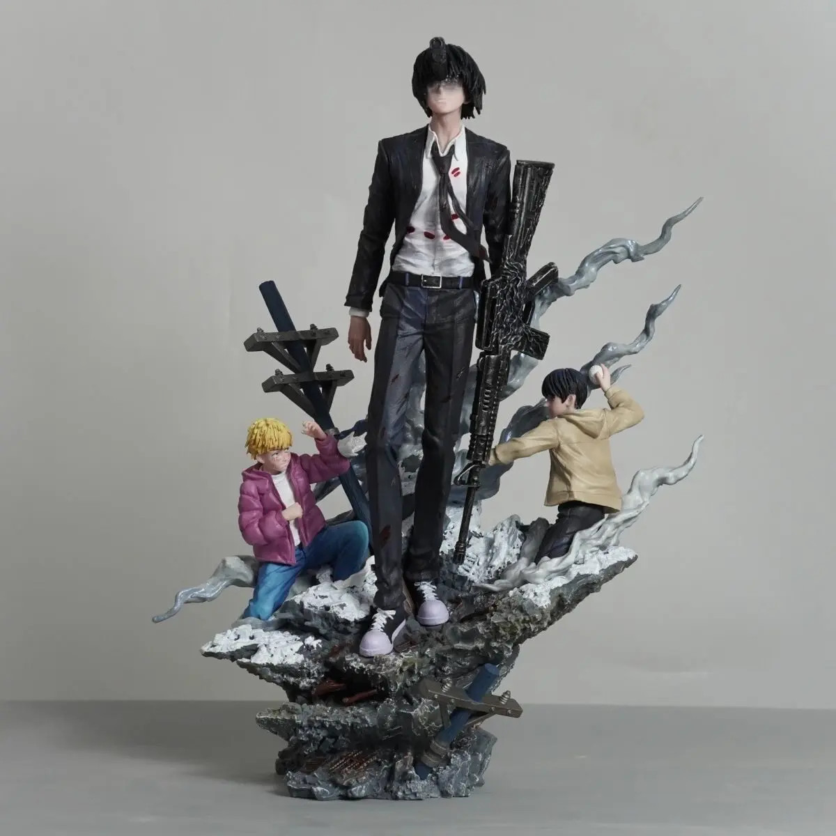 H33CM Chainsaw Man Hayakawa Aki Statue Figure Anime Model Collectibles Gift