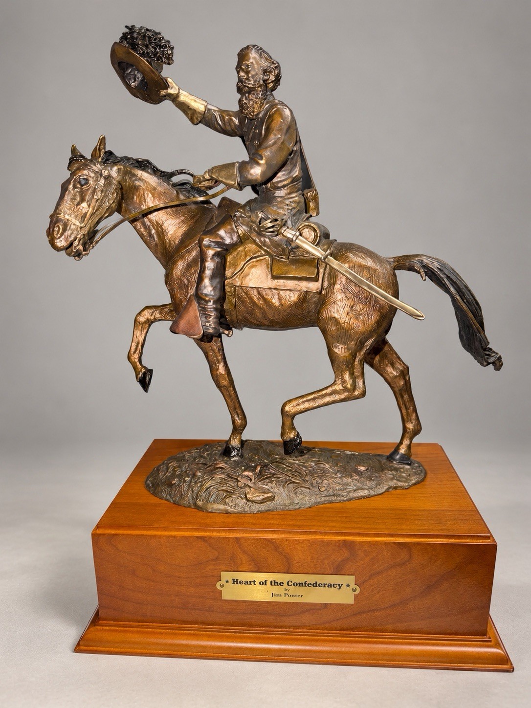 Franklin Mint Heart of the Confederacy Bronze Sculpture J.E.B. Stuart 0731/9500