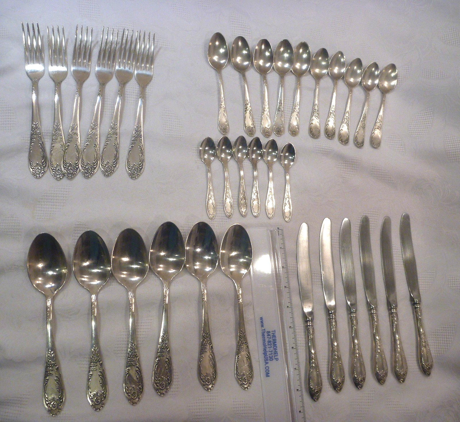 Vintage Russian Silver Plated Melchior Cutlery Soviet flatware Set Made in USSR