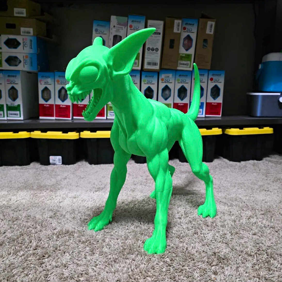 Green alien companion  dog 1ft 7inches tall
