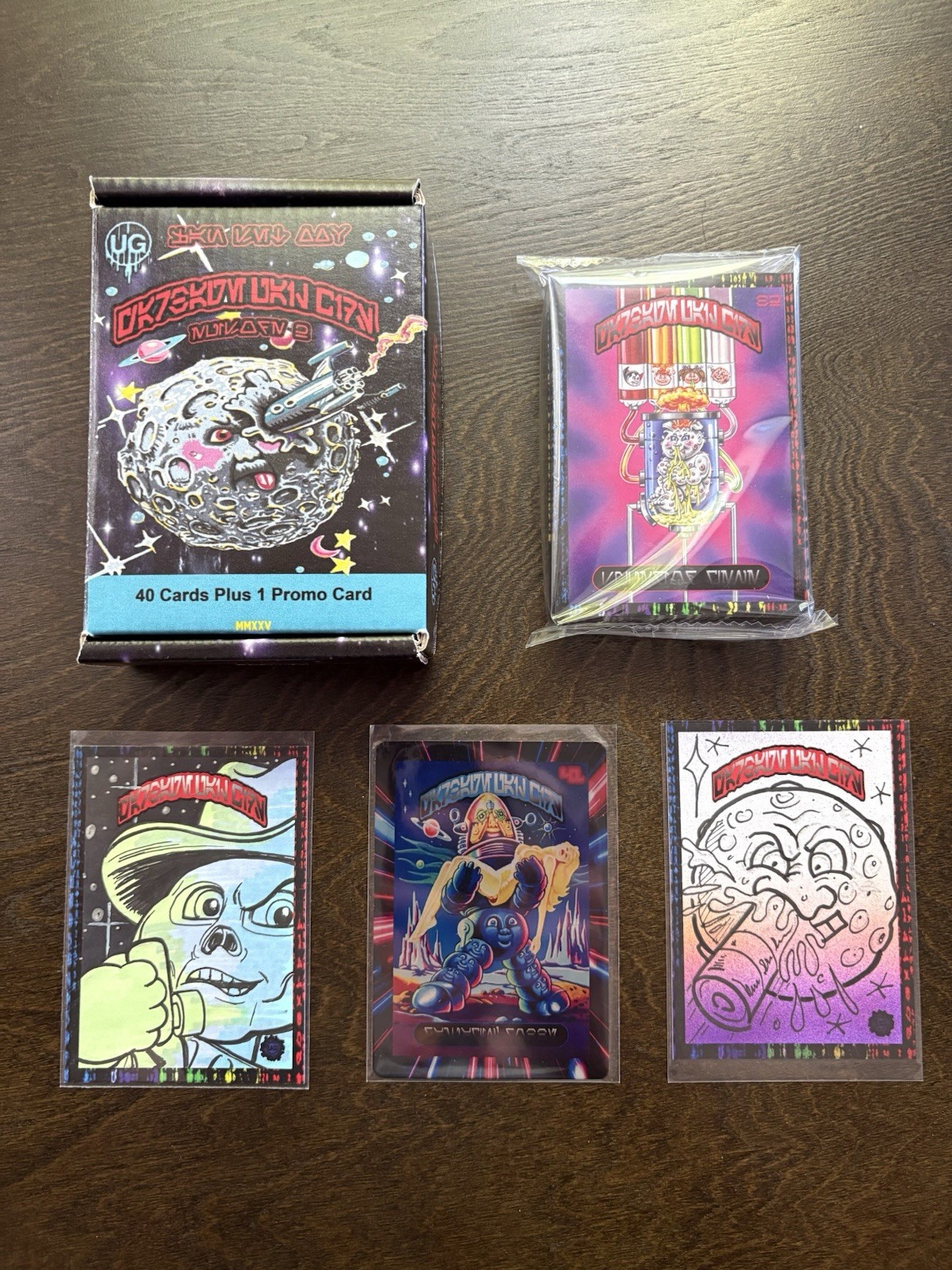 Outer Space Aurebesh Series 2 GPK Fan Set Sealed Set 2x Sketches 1x Metal Card
