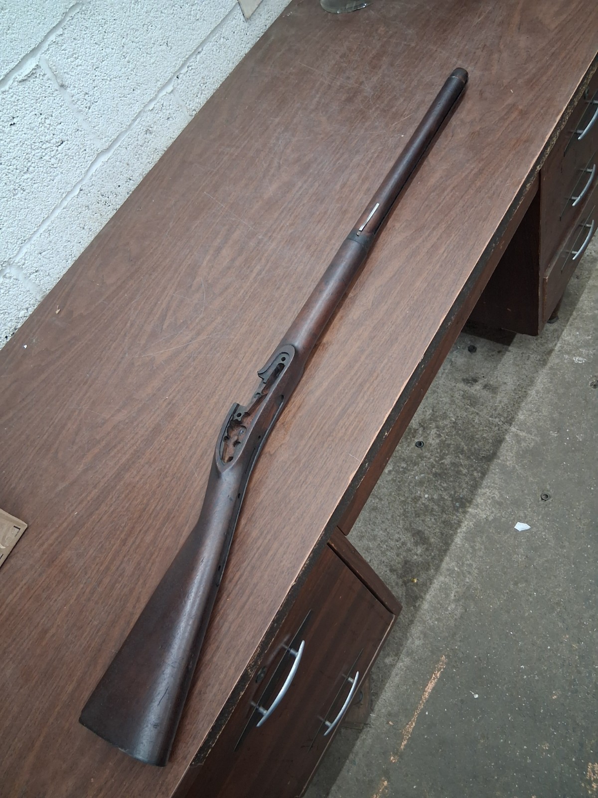 US m1816 MUSKET STOCK SHORTENED WITH BAND SPRING