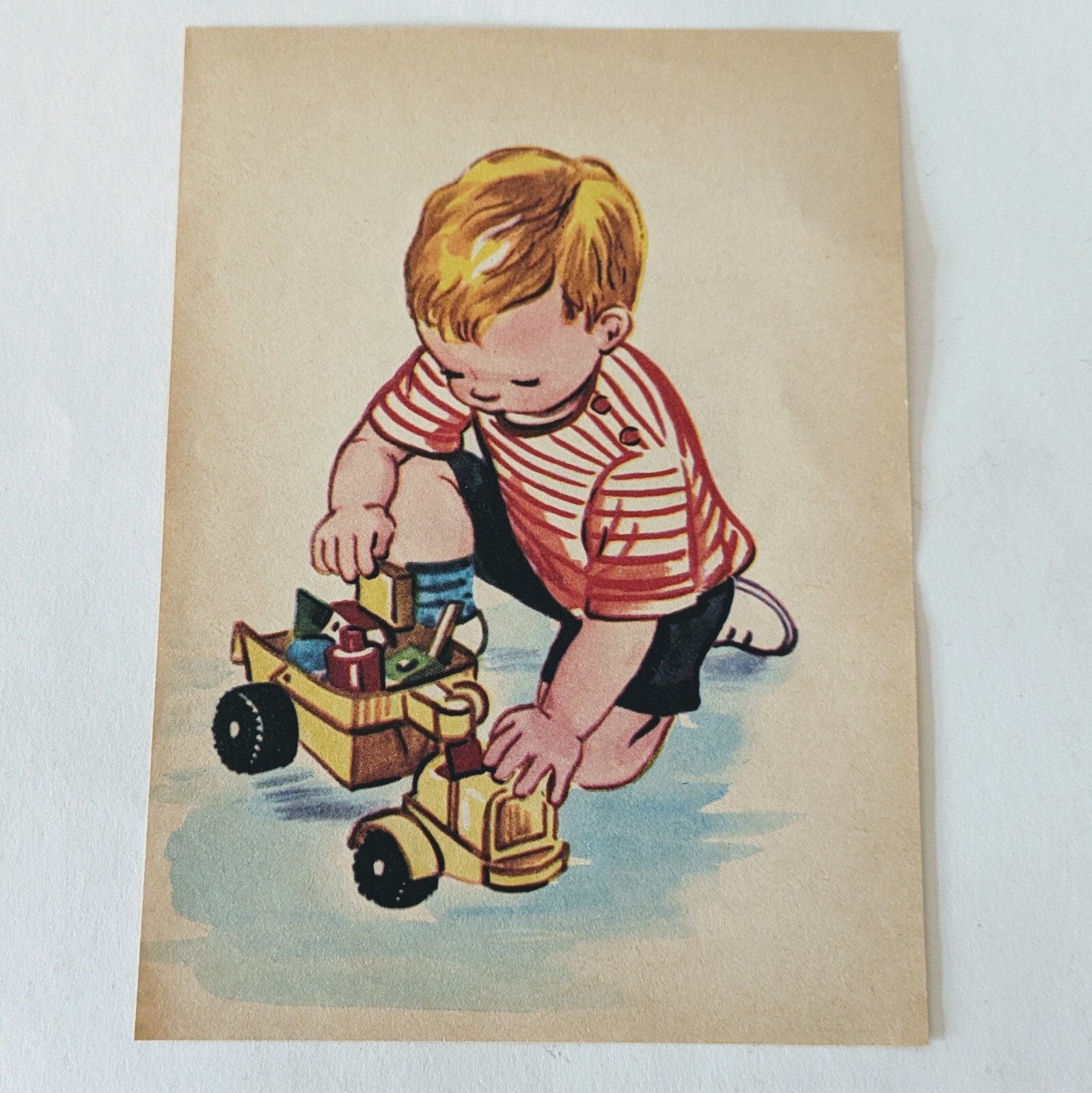 1955 print boy and toy truck by Esther friend