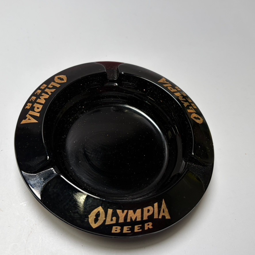 Vintage Olympia Beer Ashtray Black Advertising 4\