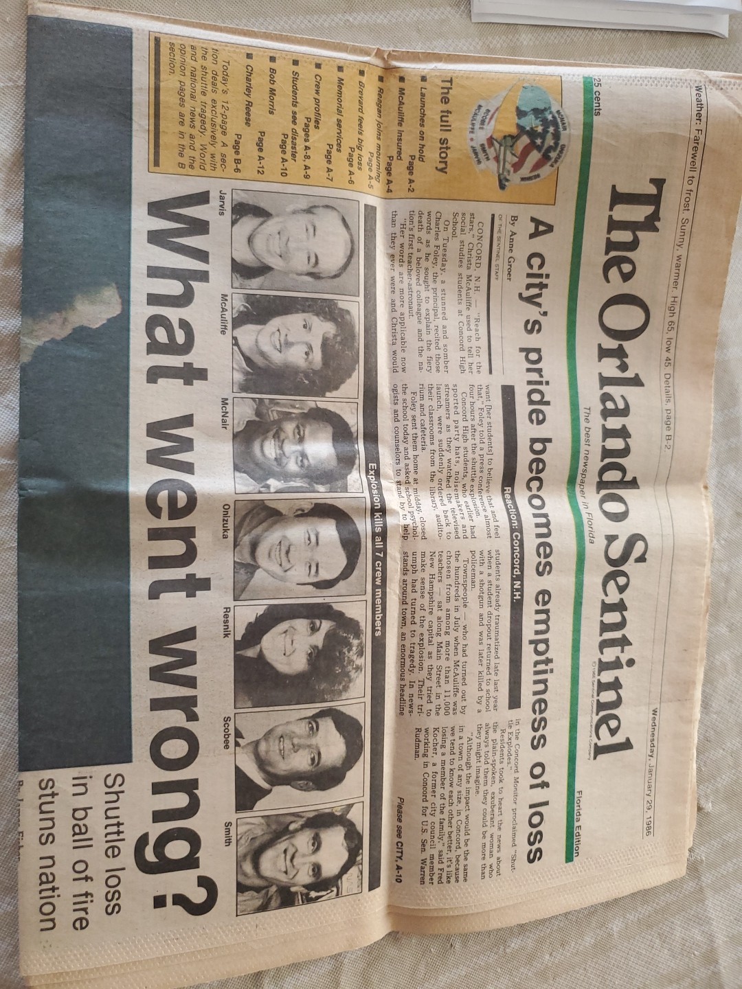 Orlando Sentinel 1996 Challenger Space Shuttle Coverage 12 Pages