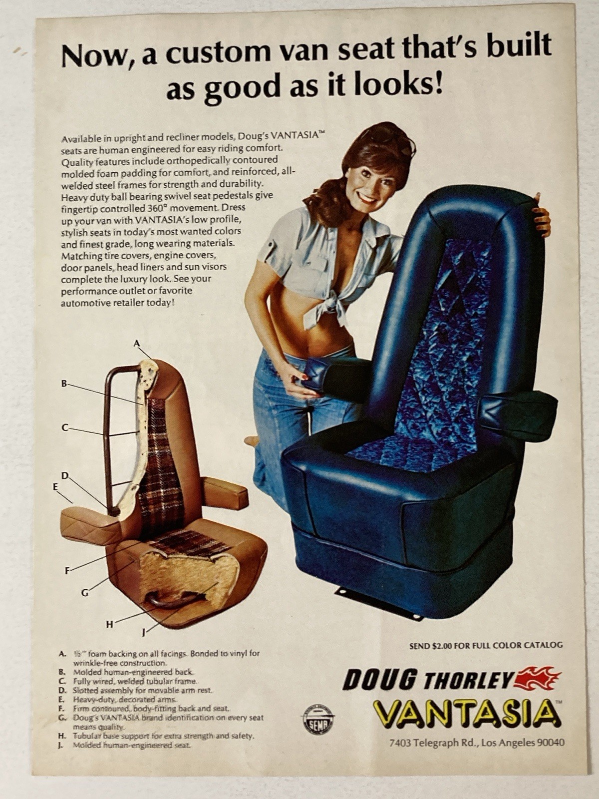 1977 Doug Thorley Vantasia Print Ad Custom Van Seat