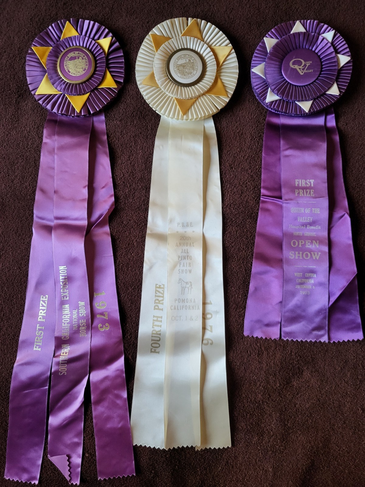 West Coast Venues 1970\'s Horse Show Ribbons Awards Equestrian Events Southern C