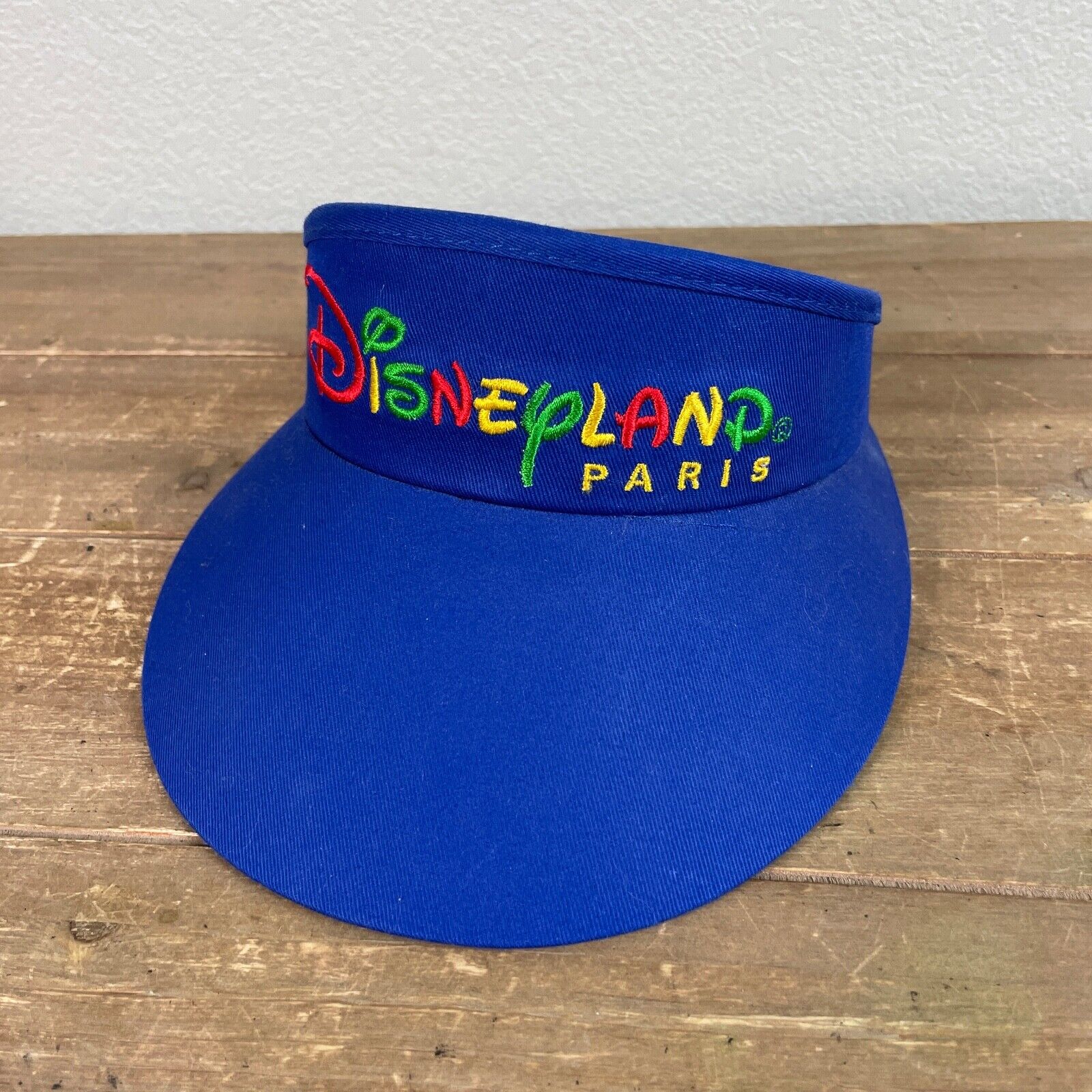 Vintage 90s Disneyland Paris Visor Hat Womens Blue One Size Adjustable
