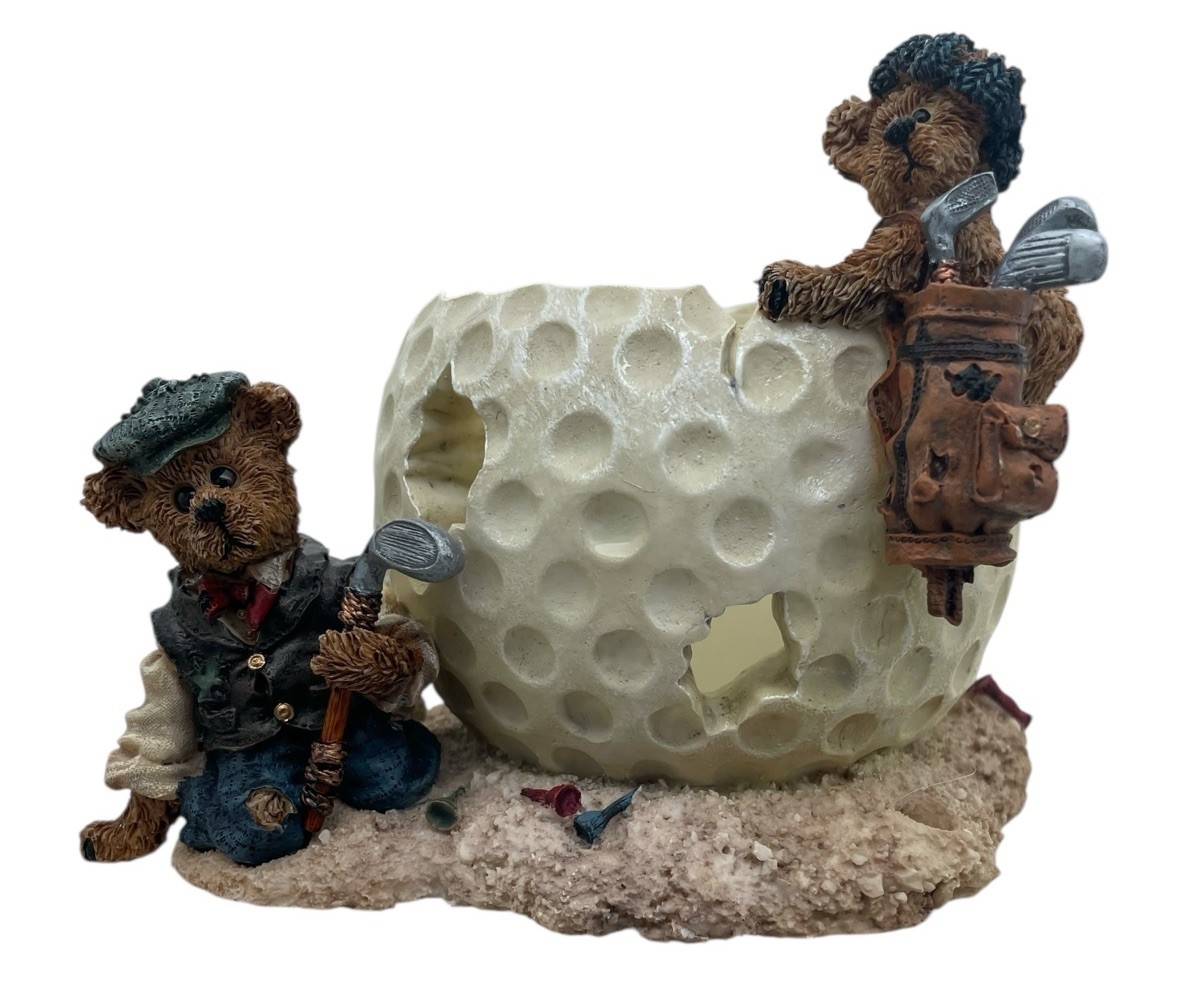 Boyds Bear Golf Ball Votive The Bearstone Collection EUC Rare