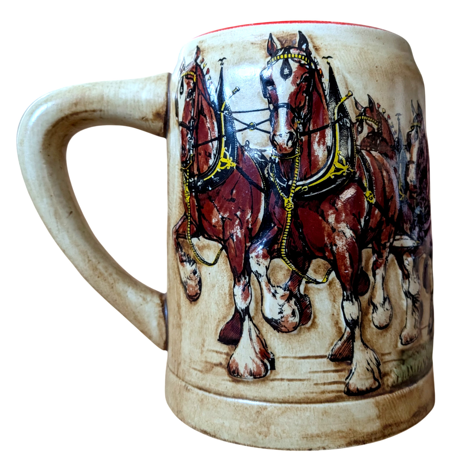 Vintage 1980 Budweiser Champion Clydesdales Ceramarte Mug Beer Stein