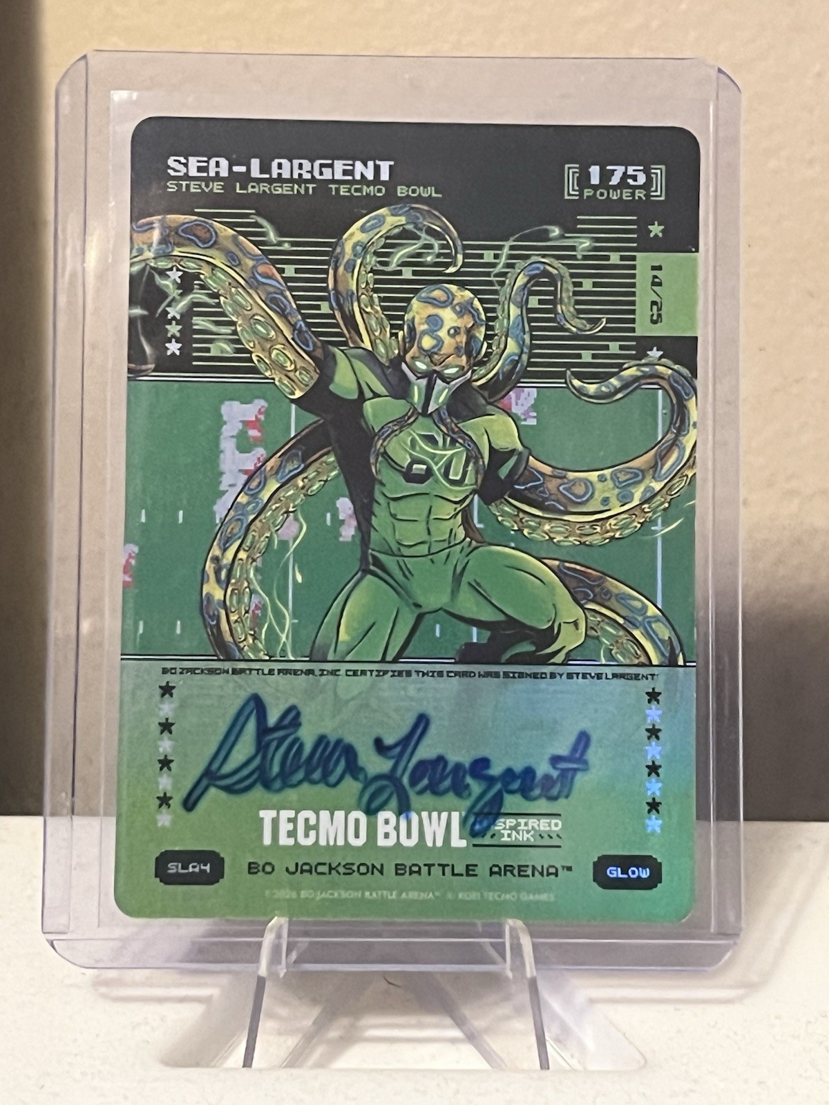 Bo Jackson Battle Arena Tecmo Bowl Sea-Largent SLA4 Glow Autograph /25 Steve