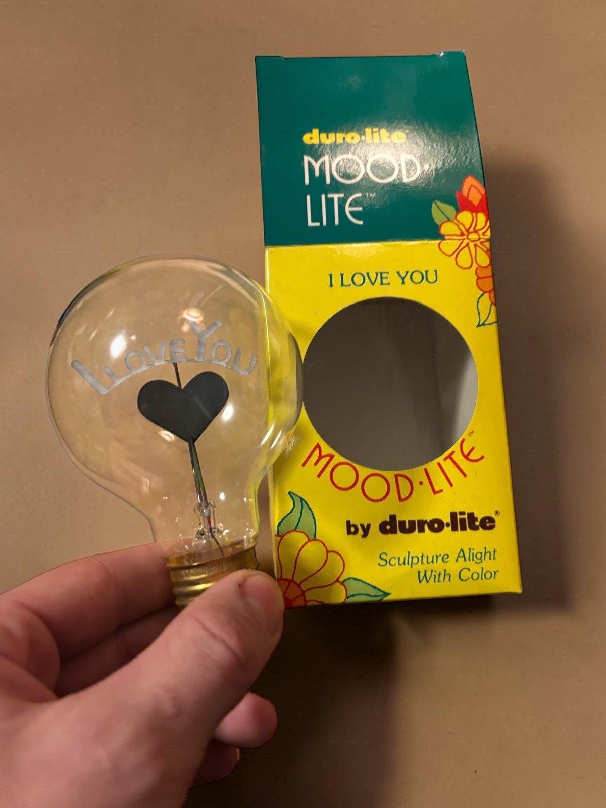 Vintage Duro Lite Sculpture Light Mood rare Lite Bulb In Original Box - TESTED