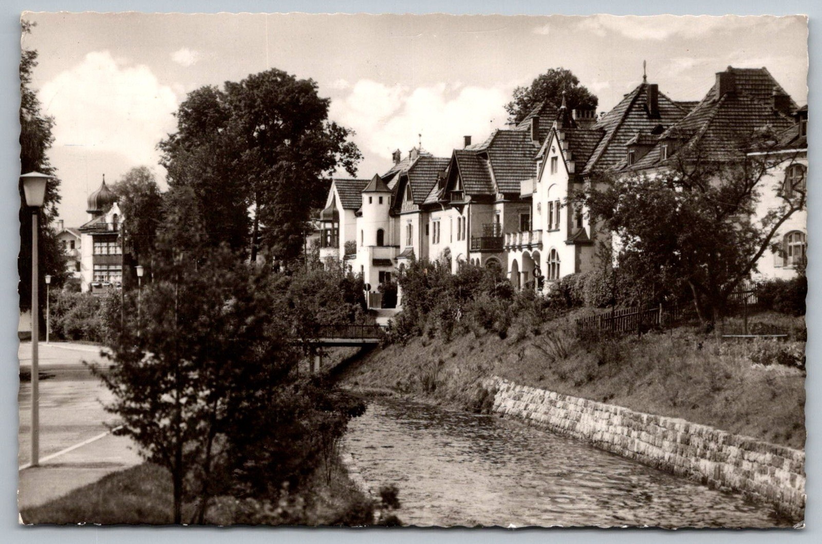 Bad Aibling RPPC Germany Street View Glonn River Real Photo Postcard c.1969